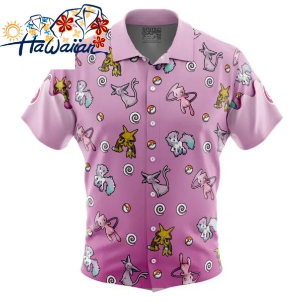 Psychic Type Pattern Pokemon Button Up Hawaiian Shirt S 1 1