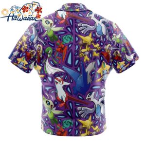 Psychic Type Pokemon Pokemon Button Up Hawaiian Shirt 2 1