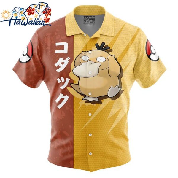 Psyduck Attack Pokemon Button Up Hawaiian Shirt 1