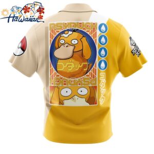 Psyduck Pokemon Button Up Hawaiian Shirt 2 1