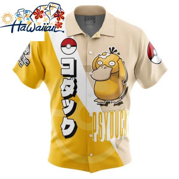 Psyduck Pokemon Button Up Hawaiian Shirt S 1 1