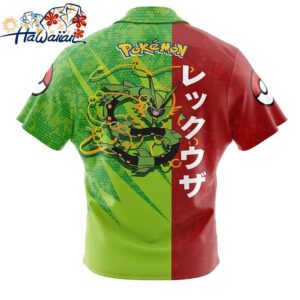 Rayquaza Attack Pokemon Button Up Hawaiian Shirt 2 1