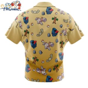 Rock Type Pattern Pokemon Button Up Hawaiian Shirt 2 1