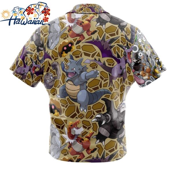 Rock Type Pokemon Pokemon Button Up Hawaiian Shirt 2 1