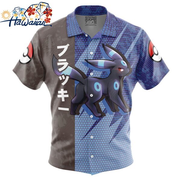 Shiny Umbreon Attack Pokemon Button Up Hawaiian Shirt 1