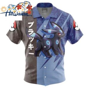Shiny Umbreon Attack Pokemon Button Up Hawaiian Shirt S 1 1