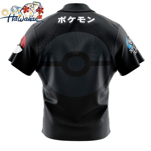 Shiny Umbreon Face Pokemon Button Up Hawaiian Shirt 2 1