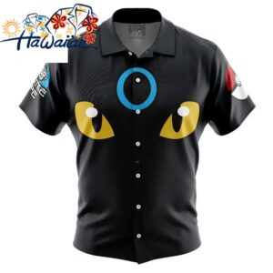 Shiny Umbreon Face Pokemon Button Up Hawaiian Shirt S 1 1