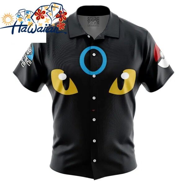 Shiny Umbreon Face Pokemon Button Up Hawaiian Shirt S 1 1