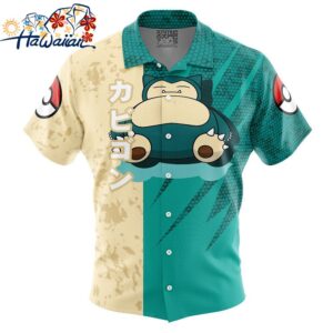 Snorlax Attack Pokemon Button Up Hawaiian Shirt 1