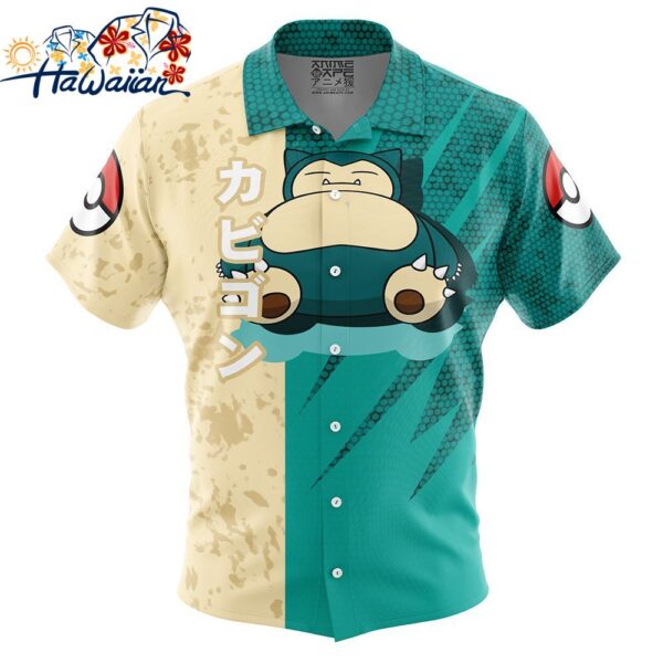 Snorlax Attack Pokemon Button Up Hawaiian Shirt 1