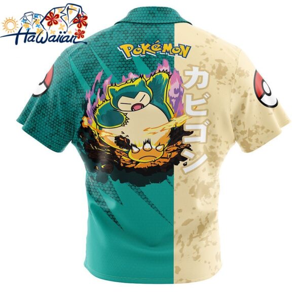Snorlax Attack Pokemon Button Up Hawaiian Shirt 2 1