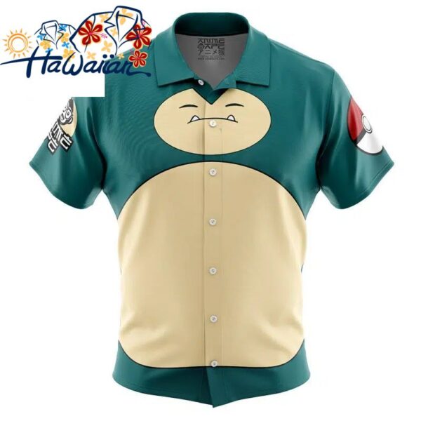 Snorlax Face Pokemon Button Up Hawaiian Shirt S 1 1