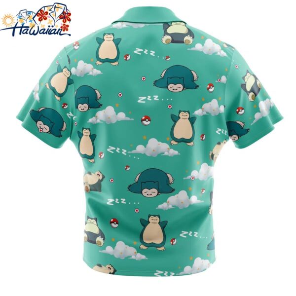 Snorlax Pattern Pokemon Button Up Hawaiian Shirt 2 1
