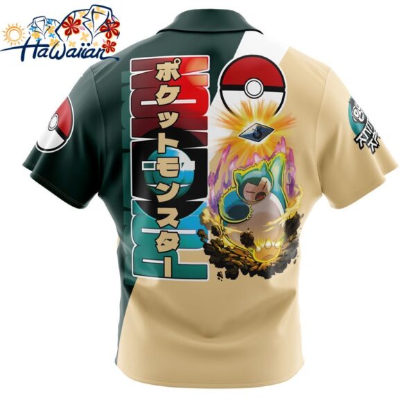Snorlax Pokemon Button Up Hawaiian Shirt 2 1