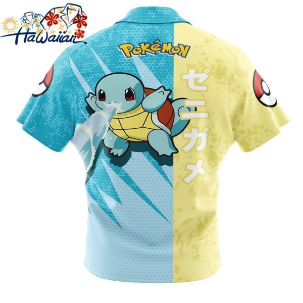 Squirtle Attack Pokemon Button Up Hawaiian Shirt 2 1