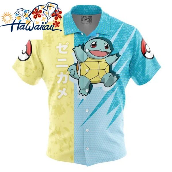 Squirtle Attack Pokemon Button Up Hawaiian Shirt S 1 1