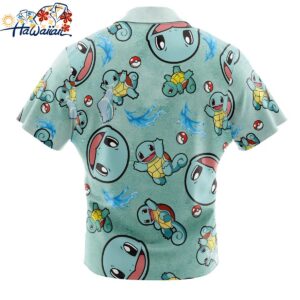 Squirtle Pattern Pokemon Button Up Hawaiian Shirt 2 1