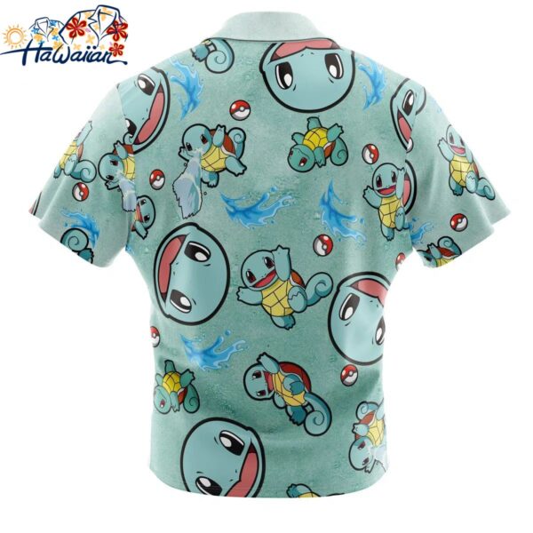 Squirtle Pattern Pokemon Button Up Hawaiian Shirt 2 1