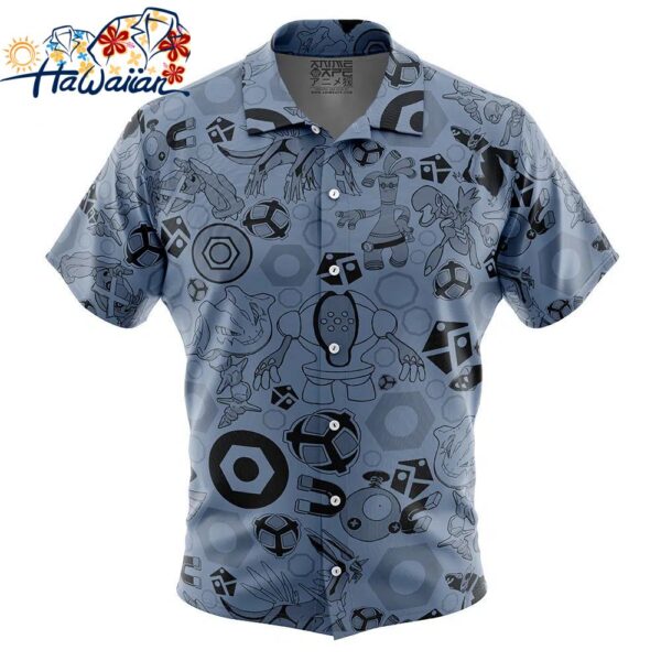 Steel Pokemon Button Up Hawaiian Shirt 1