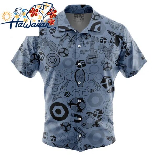 Steel Pokemon Button Up Hawaiian Shirt S 1 1