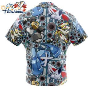 Steel Type Pokemon Pokemon Button Up Hawaiian Shirt 2 1