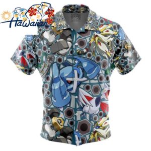 Steel Type Pokemon Pokemon Button Up Hawaiian Shirt S 1 1