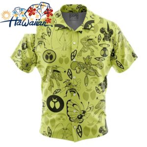 Bug Pokemon Button Up Hawaiian Shirt S 1 1