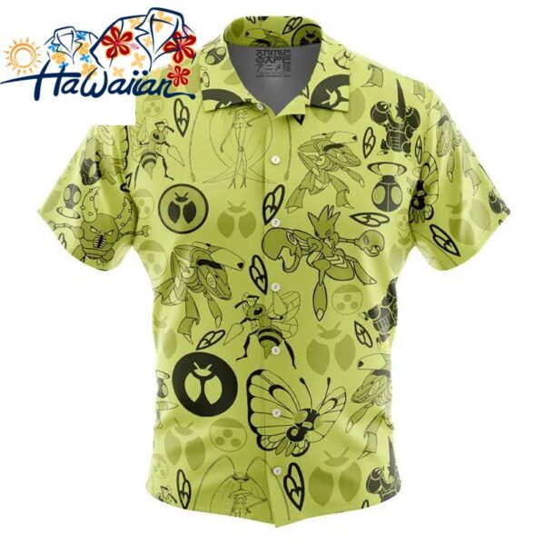 Bug Pokemon Button Up Hawaiian Shirt S 1 1