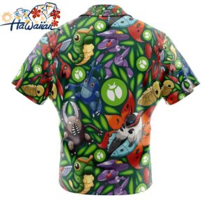 Bug Type Pokemon Pokemon Button Up Hawaiian Shirt 2 1