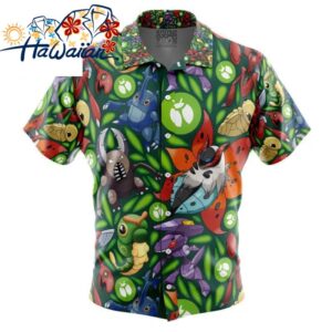 Bug Type Pokemon Pokemon Button Up Hawaiian Shirt S 1 1