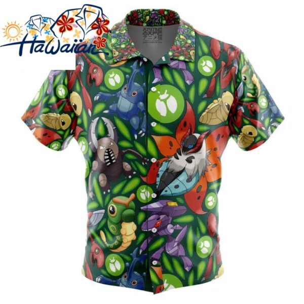 Bug Type Pokemon Pokemon Button Up Hawaiian Shirt S 1 1