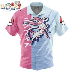 Sylveon Attack Pokemon Button Up Hawaiian Shirt 1