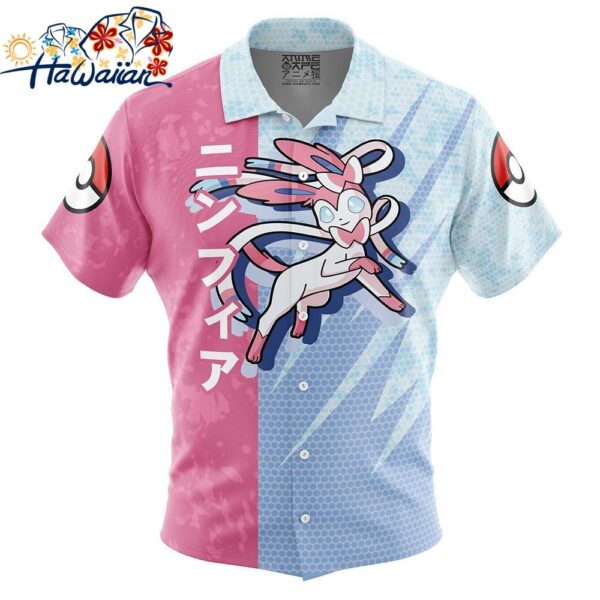 Sylveon Attack Pokemon Button Up Hawaiian Shirt 1