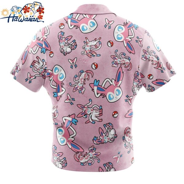 Sylveon Pattern Pokemon Button Up Hawaiian Shirt 2 1