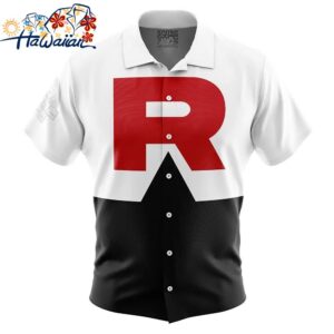 Team Rocket Pokemon Button Up Hawaiian Shirt 1