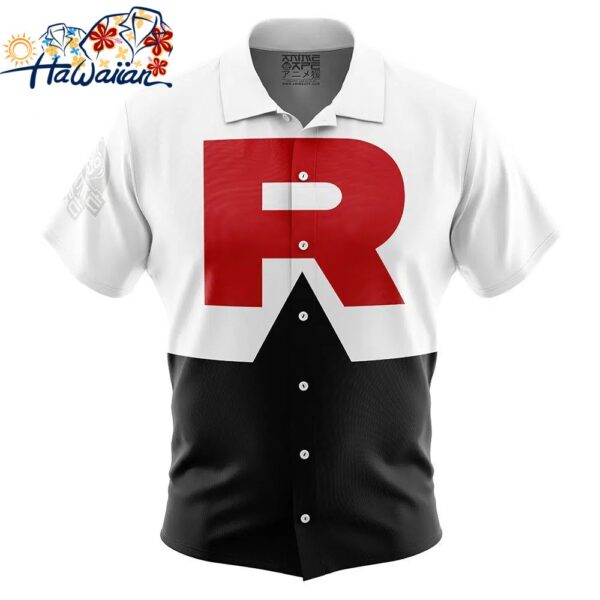 Team Rocket Pokemon Button Up Hawaiian Shirt 1