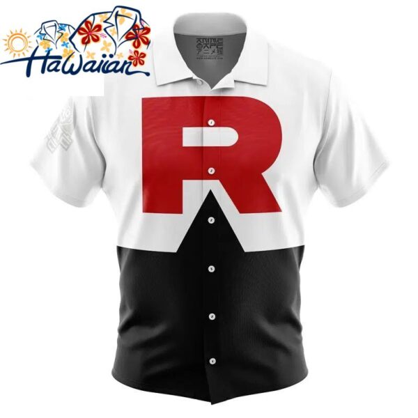 Team Rocket Pokemon Button Up Hawaiian Shirt S 1 1