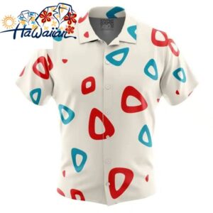 Togepi Pattern Pokemon Button Up Hawaiian Shirt S 1 1