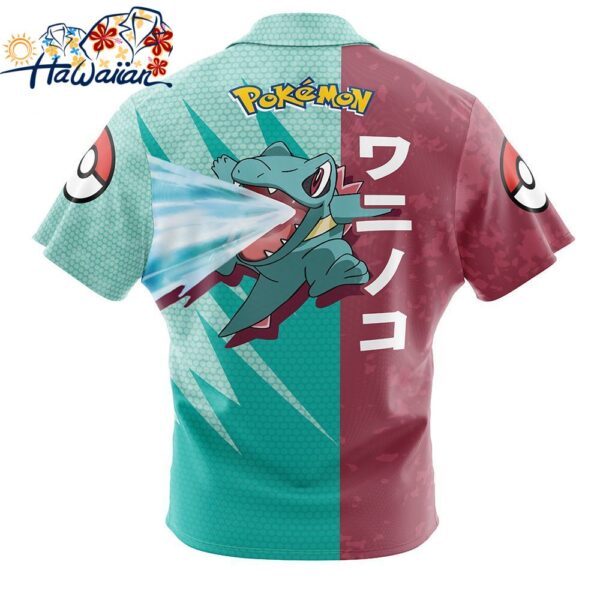 Totodile Attack Pokemon Button Up Hawaiian Shirt 2 1