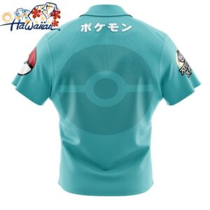 Totodile Face Pokemon Button Up Hawaiian Shirt 2 1