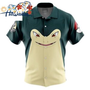 Typhlosion Face Pokemon Button Up Hawaiian Shirt S 1 1