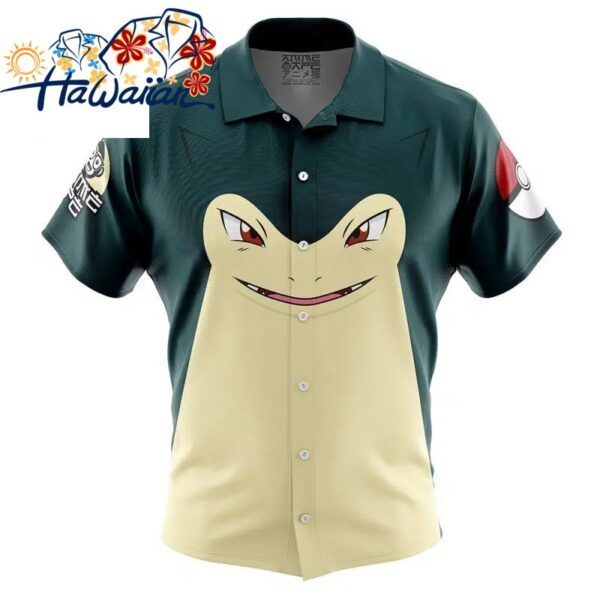Typhlosion Face Pokemon Button Up Hawaiian Shirt S 1 1