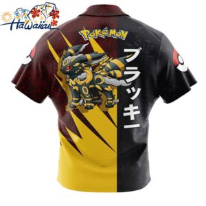Umbreon Attack Pokemon Button Up Hawaiian Shirt 2 1