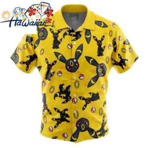 Umbreon Pattern Pokemon Button Up Hawaiian Shirt S 1 1