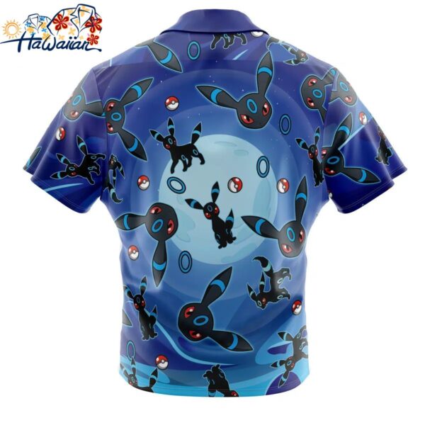 Umbreon Shiny Pattern Pokemon Button Up Hawaiian Shirt 1