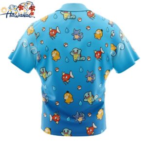 Water Type Pattern Pokemon Button Up Hawaiian Shirt 2 1