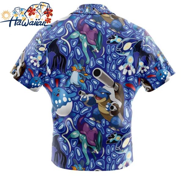 Water Type Pokemon Pokemon Button Up Hawaiian Shirt 2 1