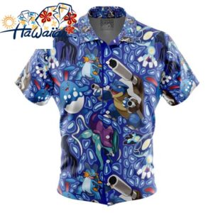 Water Type Pokemon Pokemon Button Up Hawaiian Shirt S 1 1