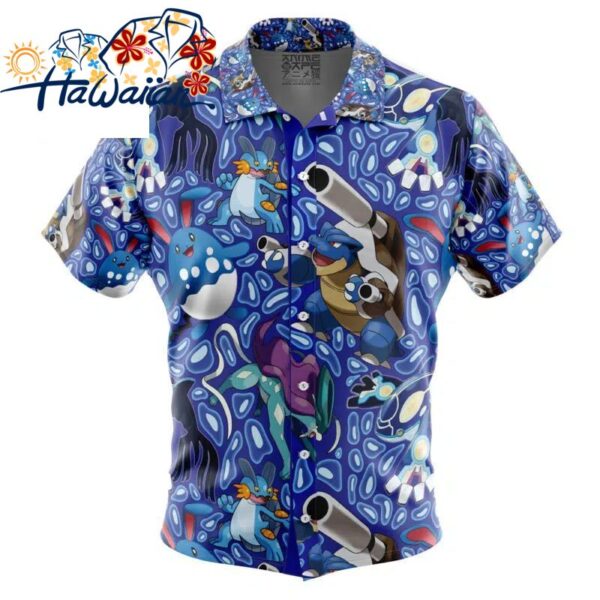 Water Type Pokemon Pokemon Button Up Hawaiian Shirt S 1 1